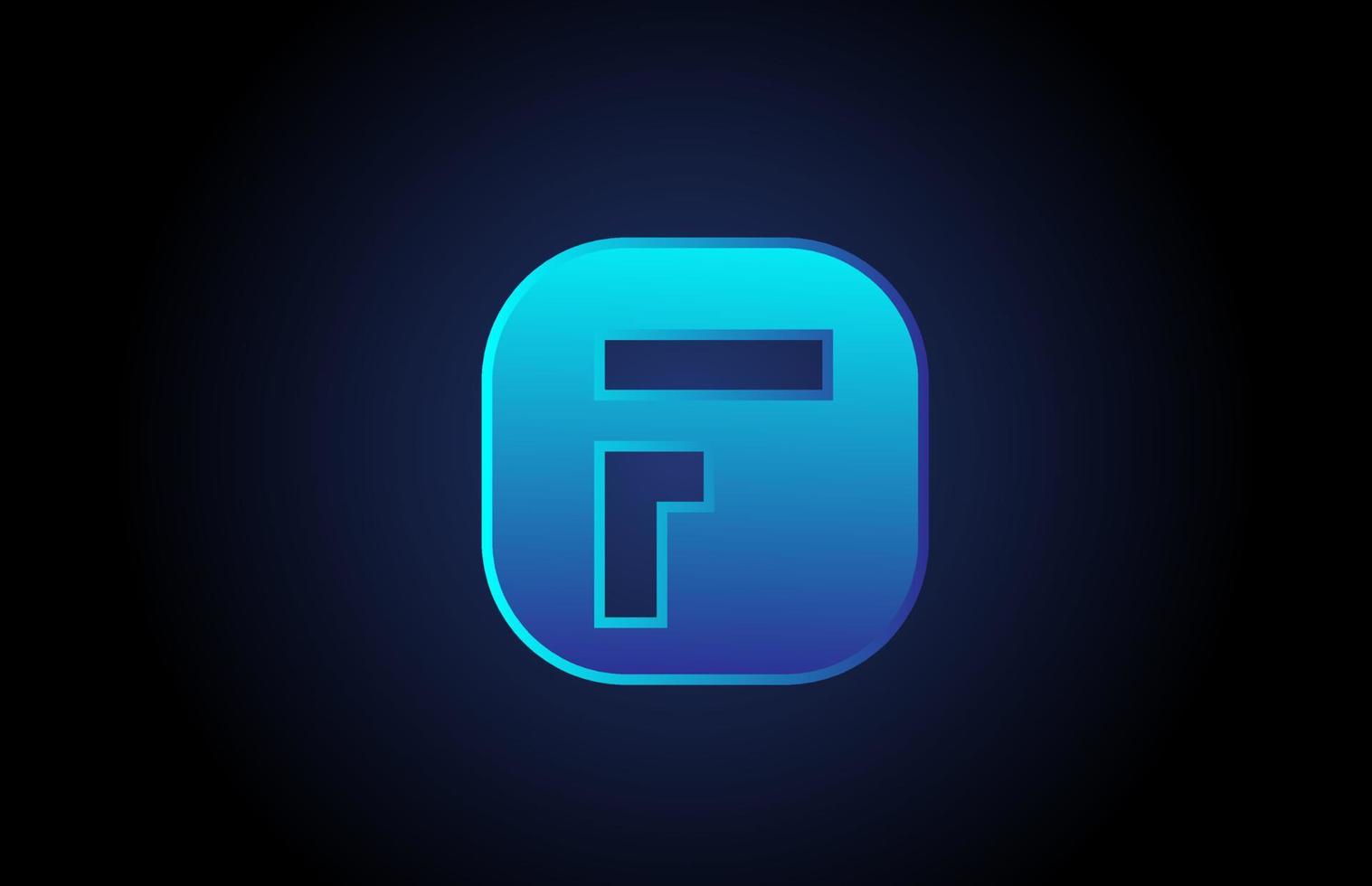black blue F alphabet letter logo icon design for company and business vector