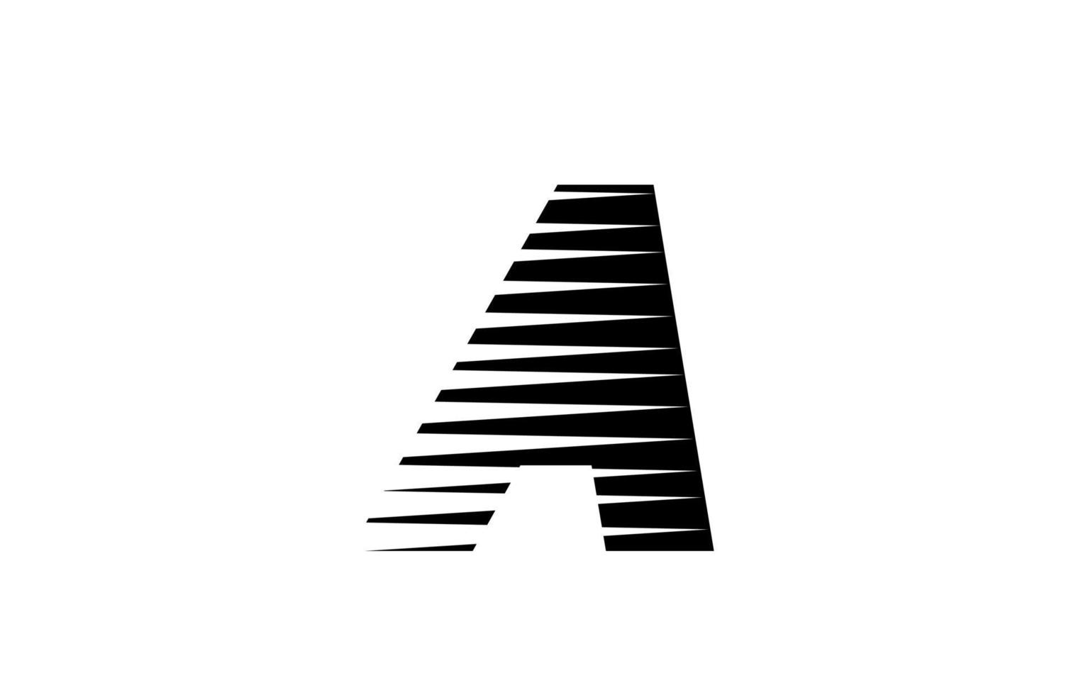 line stripes A alphabet letter logo icon for business and company. Simple black and white letter design for identity vector
