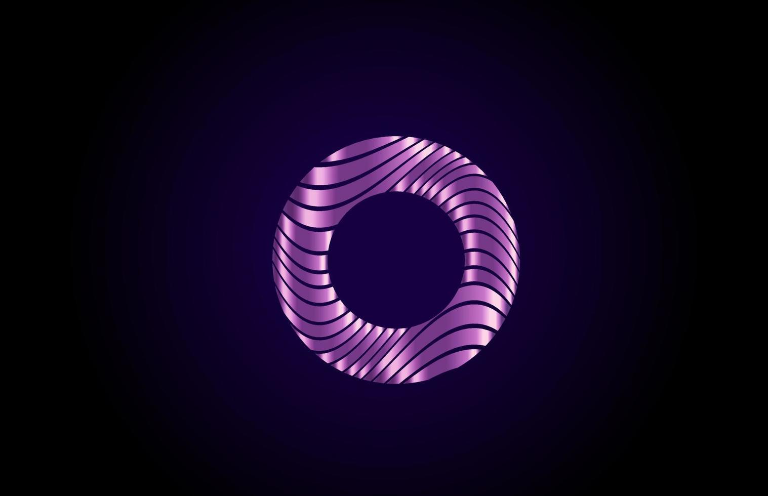 o icono del logotipo de la letra del alfabeto azul púrpura para la empresa. Diseño de línea metálica simple para empresas y negocios. vector
