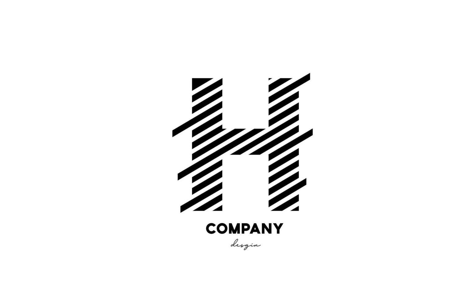black and white H alphabet letter logo design icon for company and business vector