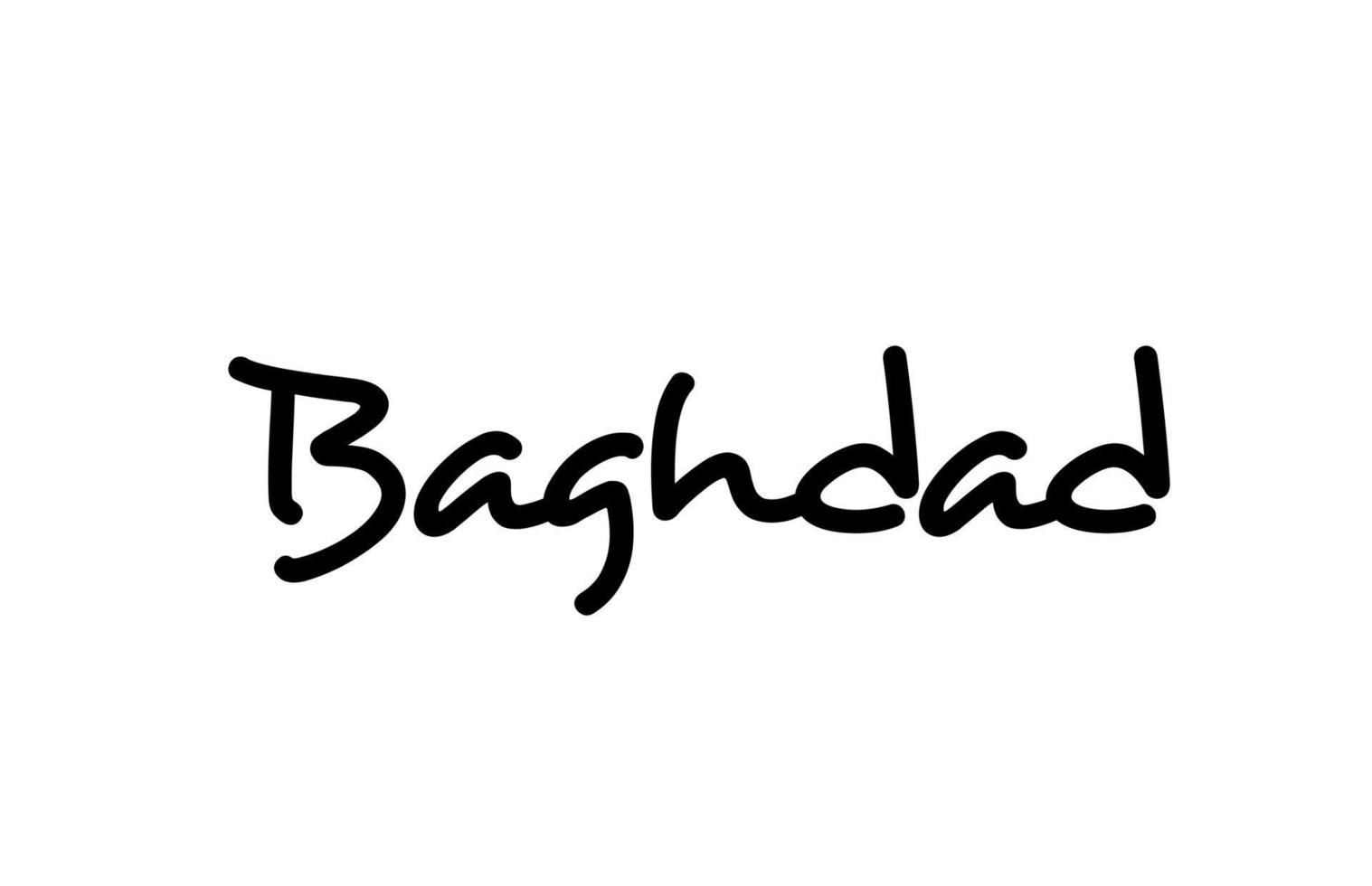 Baghdad city handwritten word text hand lettering. Calligraphy text. Typography in black color vector