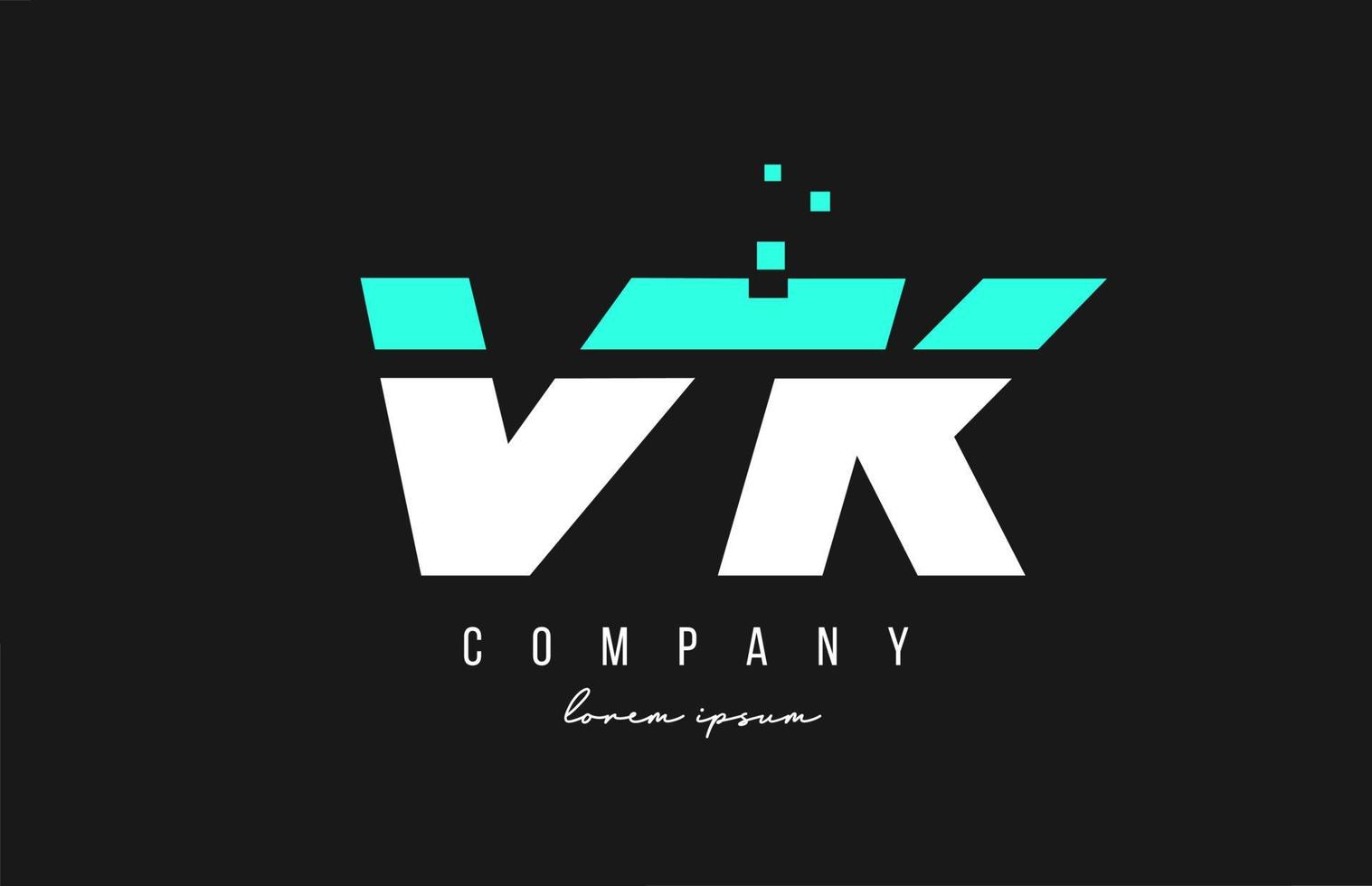 Vk vk combinación de logotipo de letra del alfabeto en color azul y blanco. diseño de icono creativo para negocios y empresa. vector