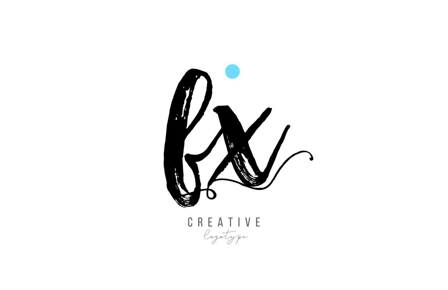 fx f x vintage letter alphabet combination logo icon handwritten design for company business vector