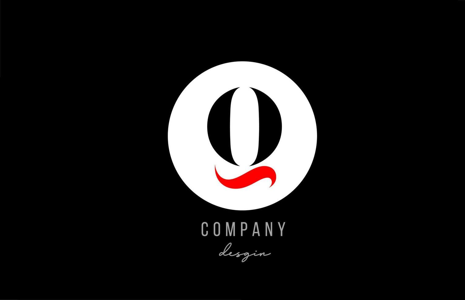 Diseño de icono de logotipo de letra q alfabeto con círculo blanco para negocios y empresa vector
