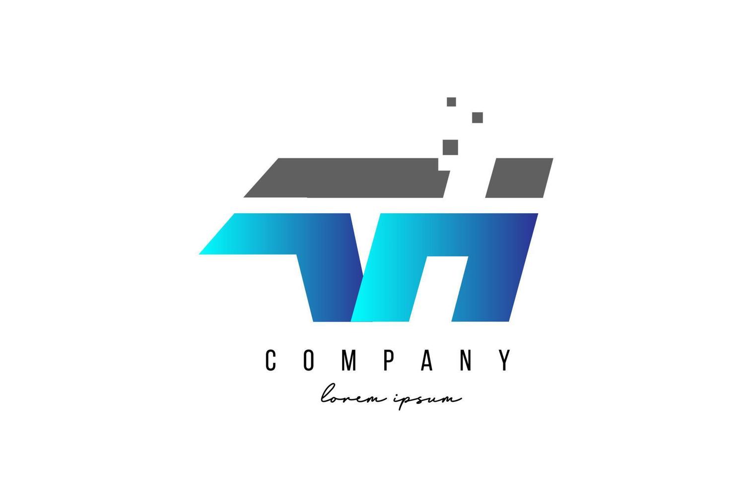 AH A H alphabet letter logo combination in blue and grey color. Creative icon design for company and business vector