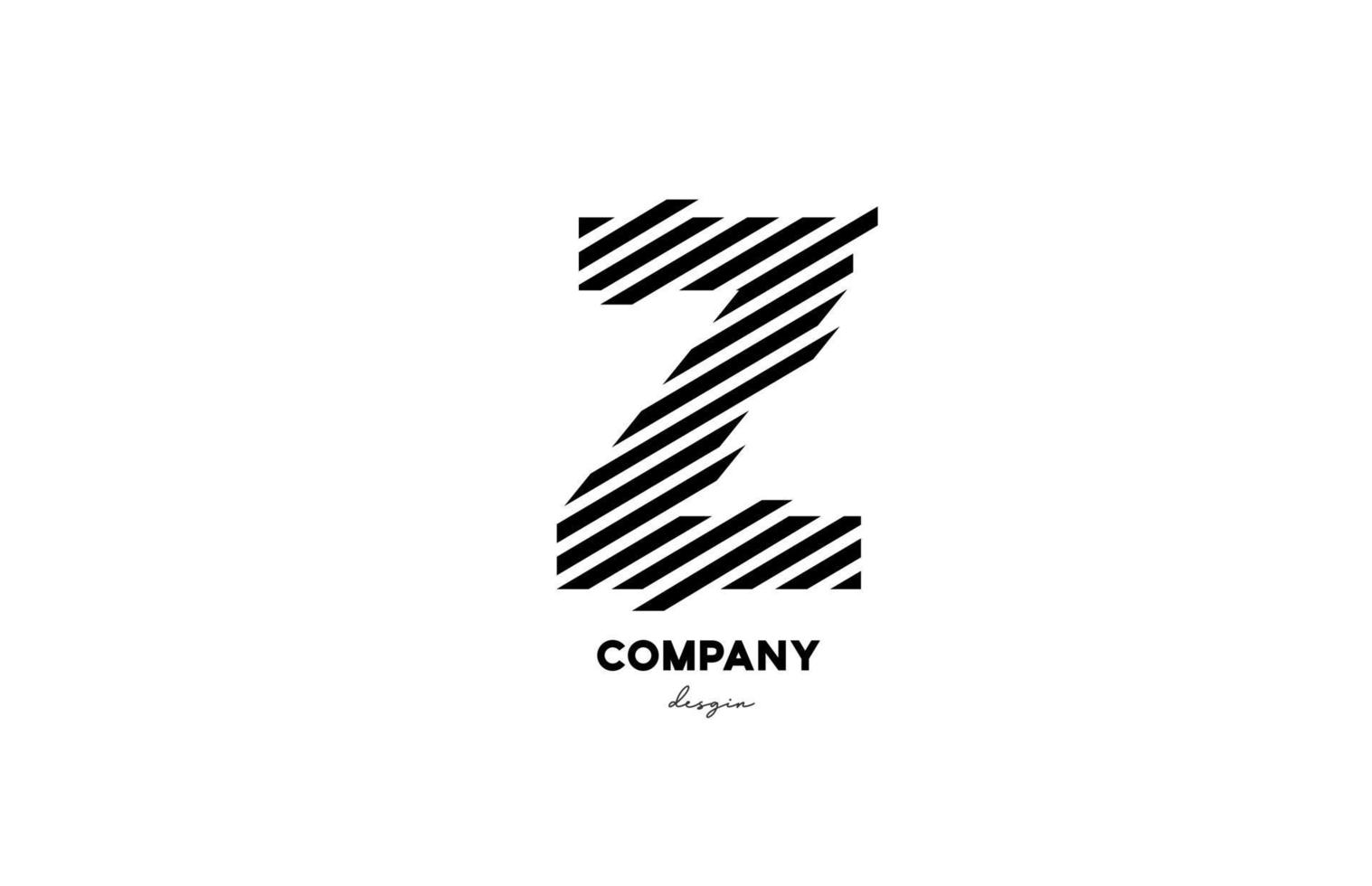 black and white Z alphabet letter logo design icon for company and business vector