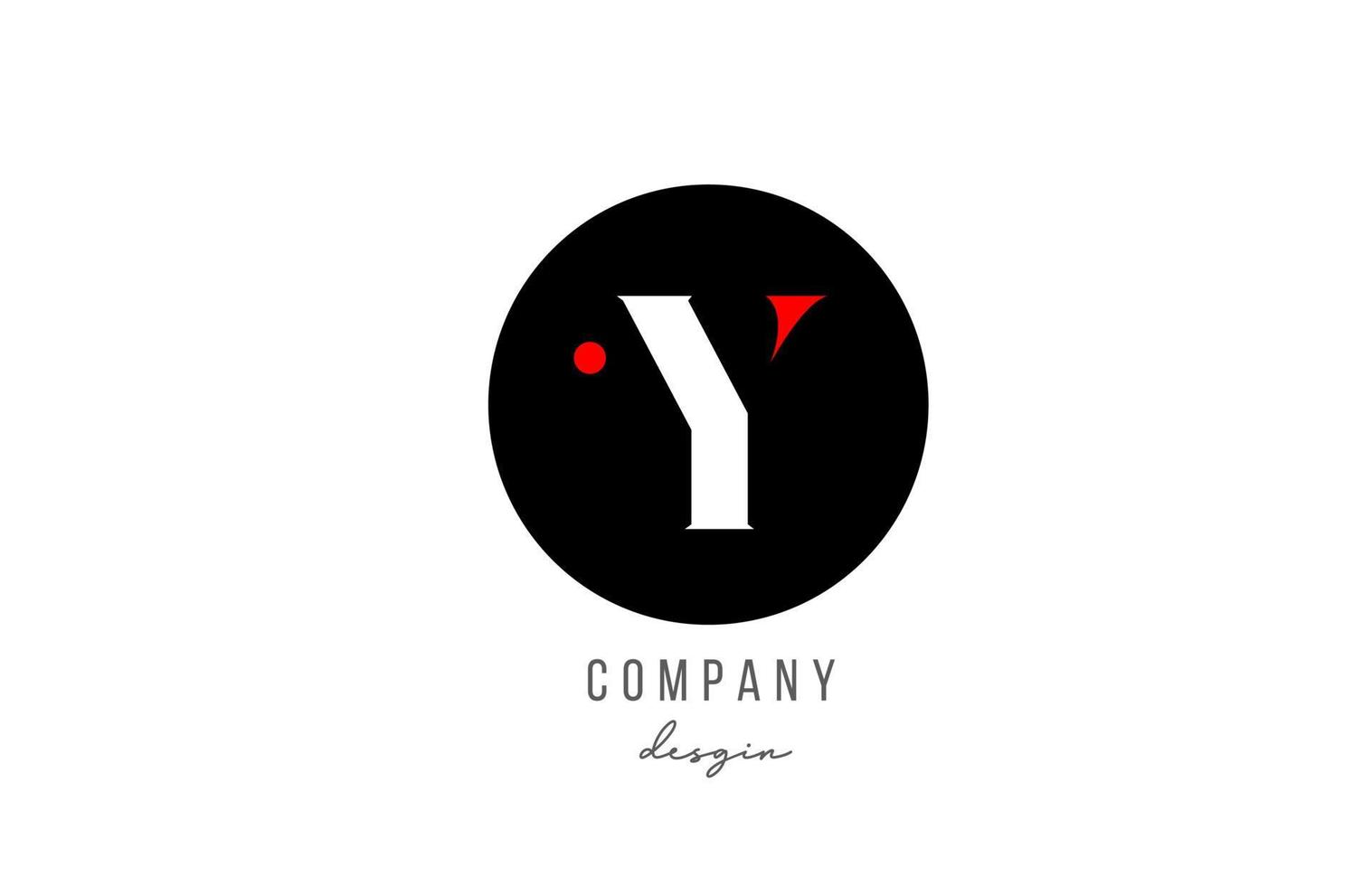 Y letter alphabet icon logo design in white red with circle for business and company vector