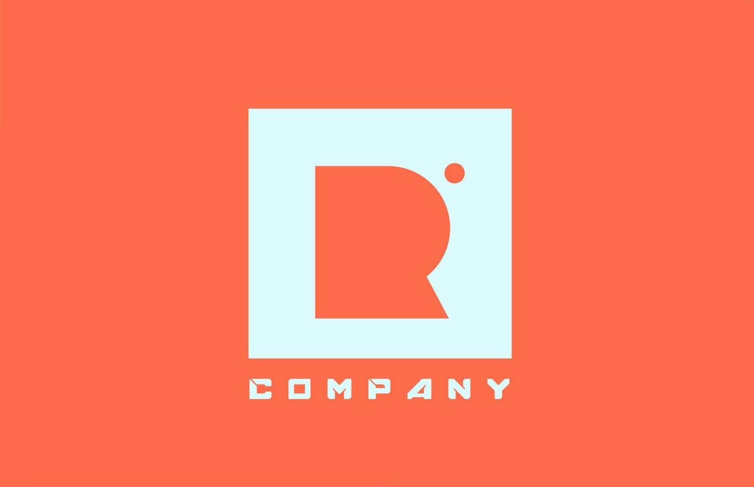 Icono de logotipo de letra del alfabeto r naranja blanco para negocios y empresa con diseño de puntos vector