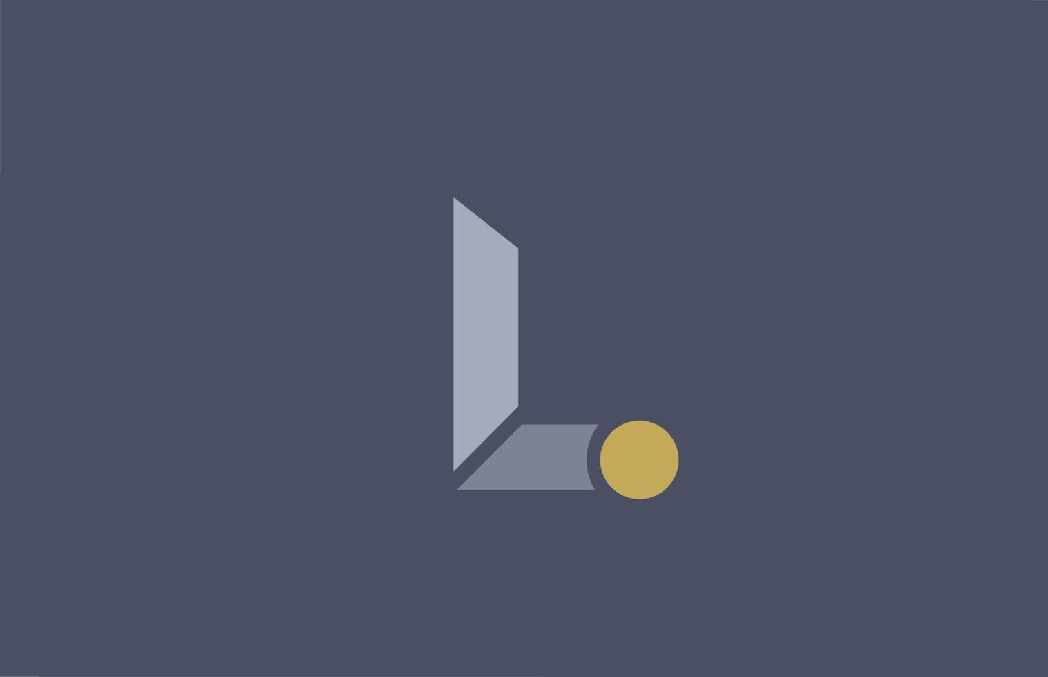 L letter logo yellow blue alphabet icon design for company and business vector