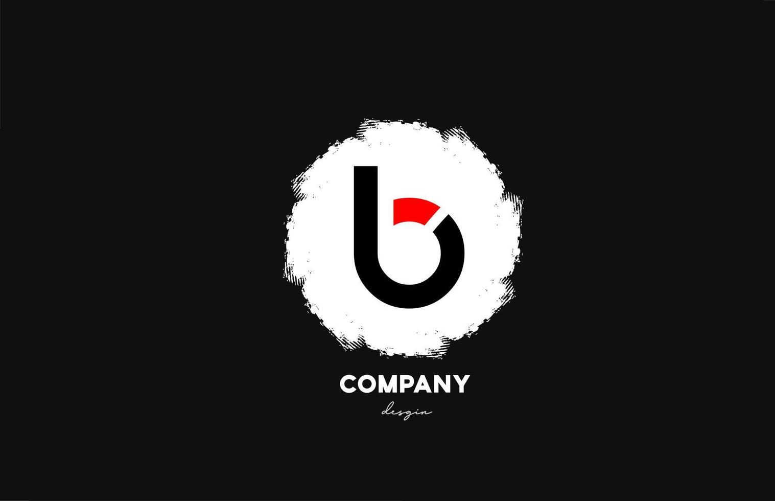 B black red white alphabet letter logo icon with grunge design for company and business vector