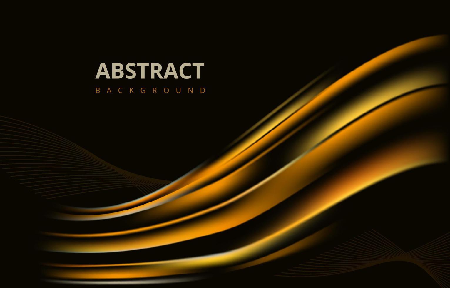 Diseño gráfico del papel pintado del fondo de la textura del gradiente de la onda moderna abstracta dorada oscura vector