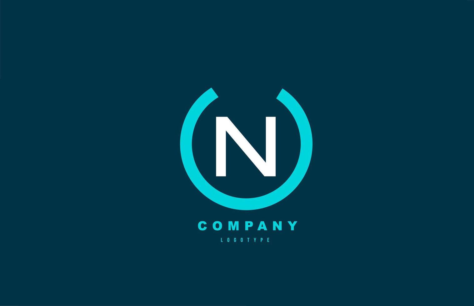 N white and blue letter logo alphabet icon design for company and business vector