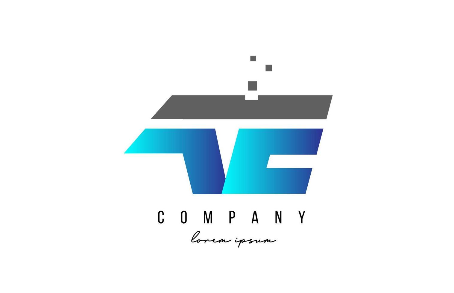 AE A E alphabet letter logo combination in blue and grey color. Creative icon design for company and business vector