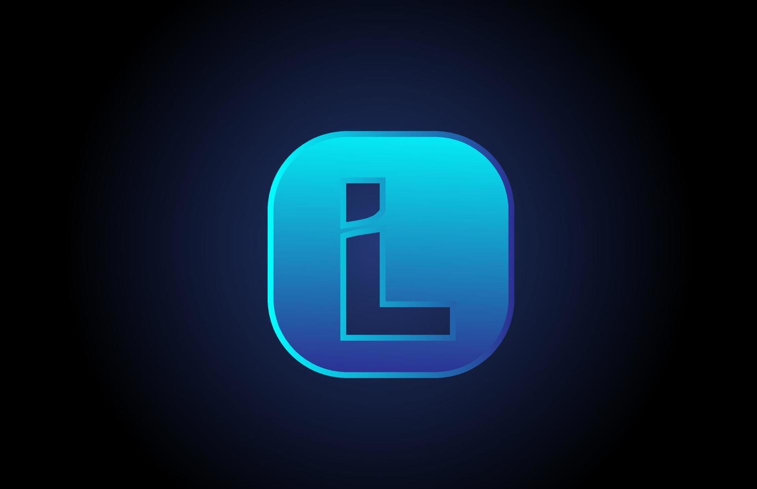 black blue L alphabet letter logo icon design for company and business vector
