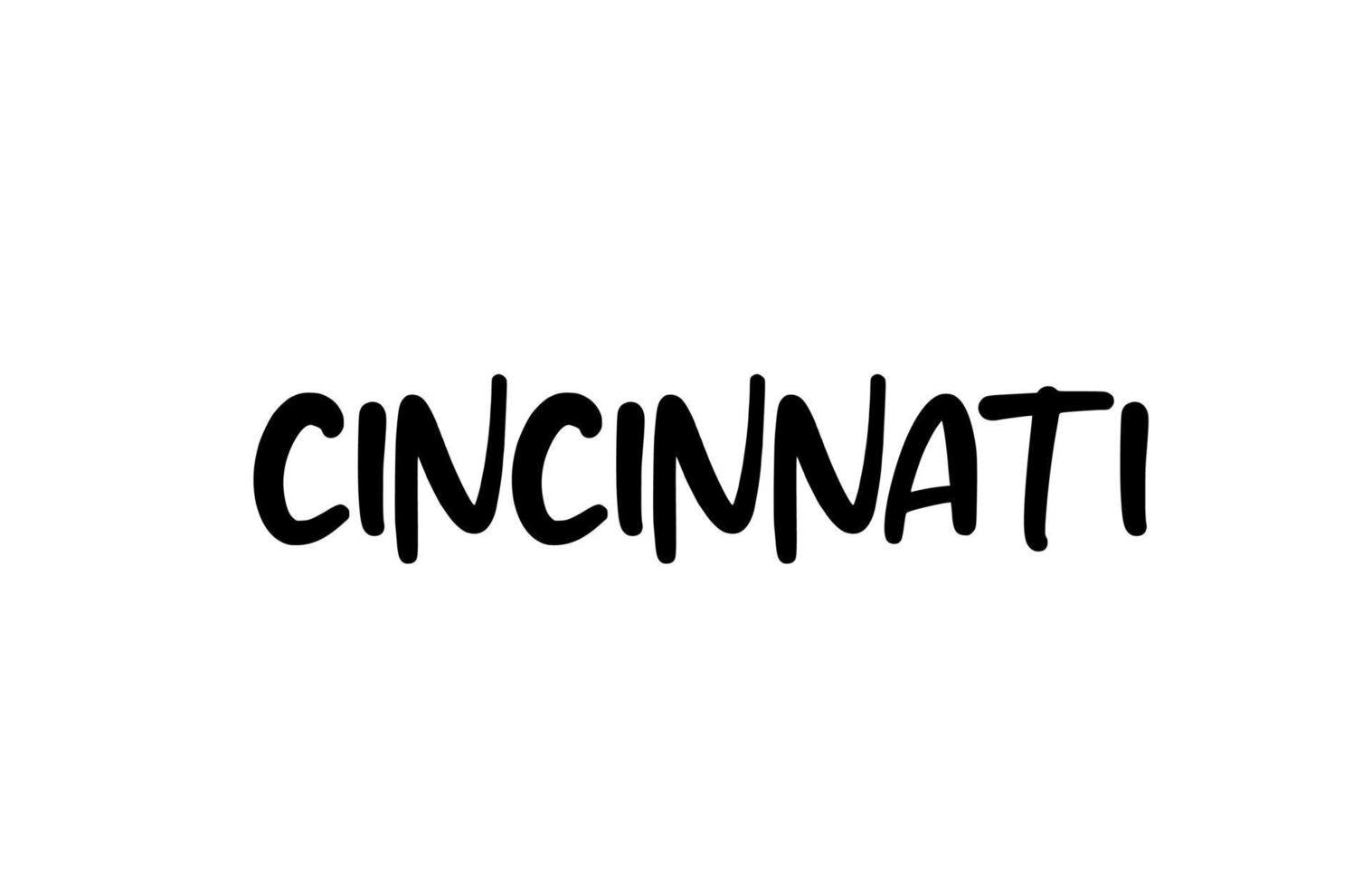 Cincinnati City tipografía manuscrita palabra texto letras a mano. texto de caligrafía moderna. de color negro vector