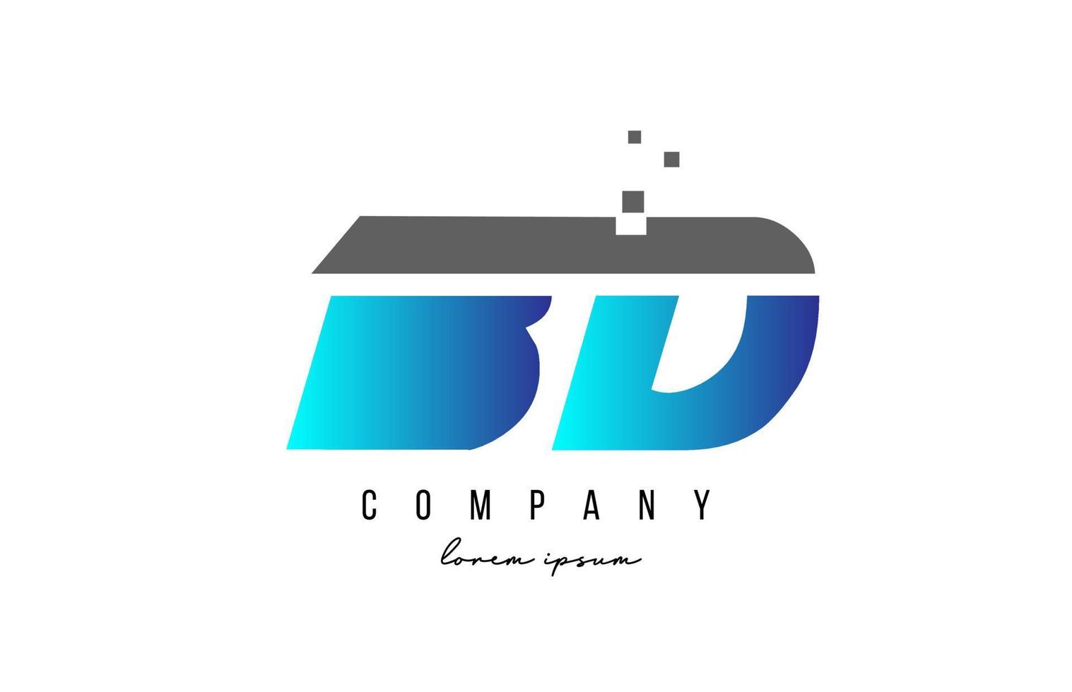 bd bd combinación de logotipo letra del alfabeto en color azul y gris. Diseño de icono creativo para empresa y negocio. vector