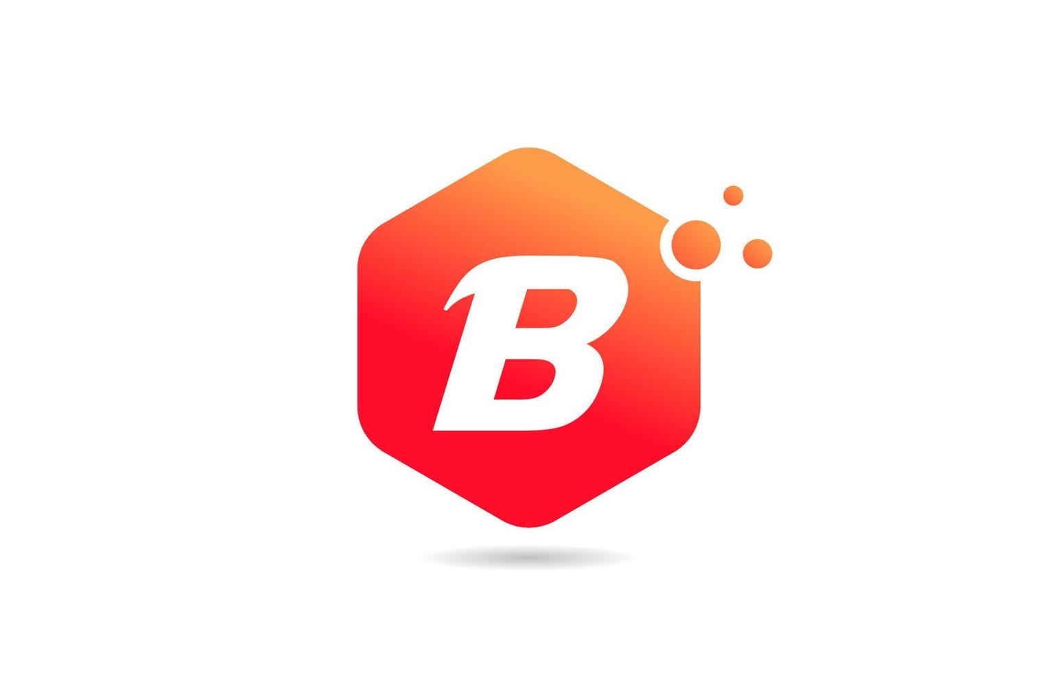 Diseño de icono de logotipo de letra del alfabeto b con rombo de color naranja para empresa y negocio vector