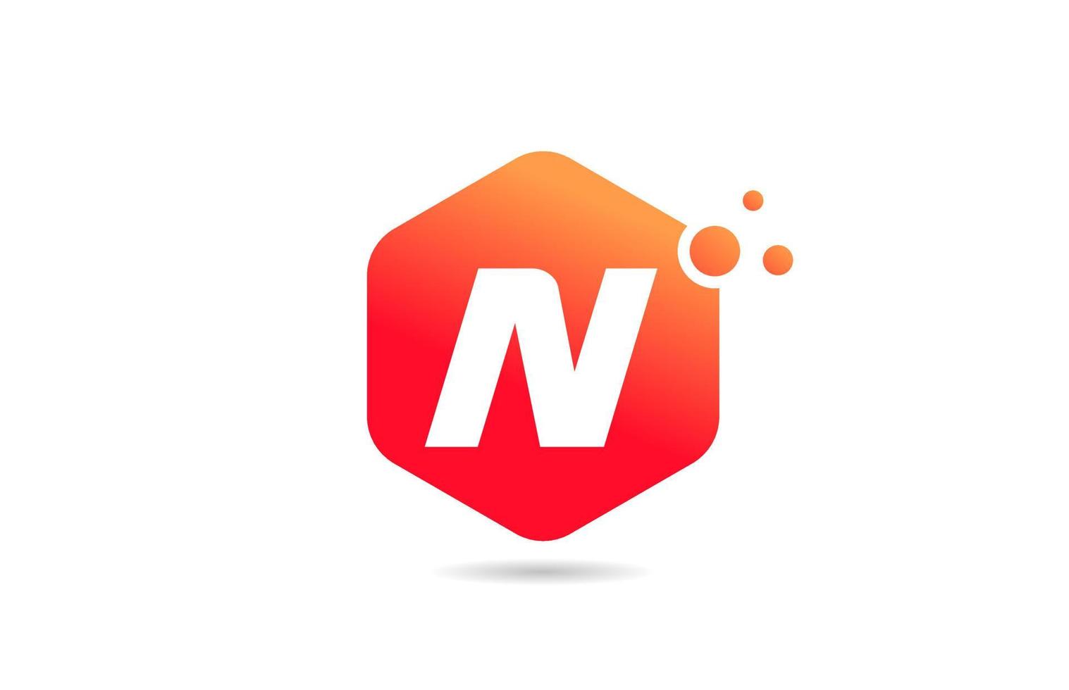 N alphabet letter logo icon design with orange colored rhombus for company and business vector