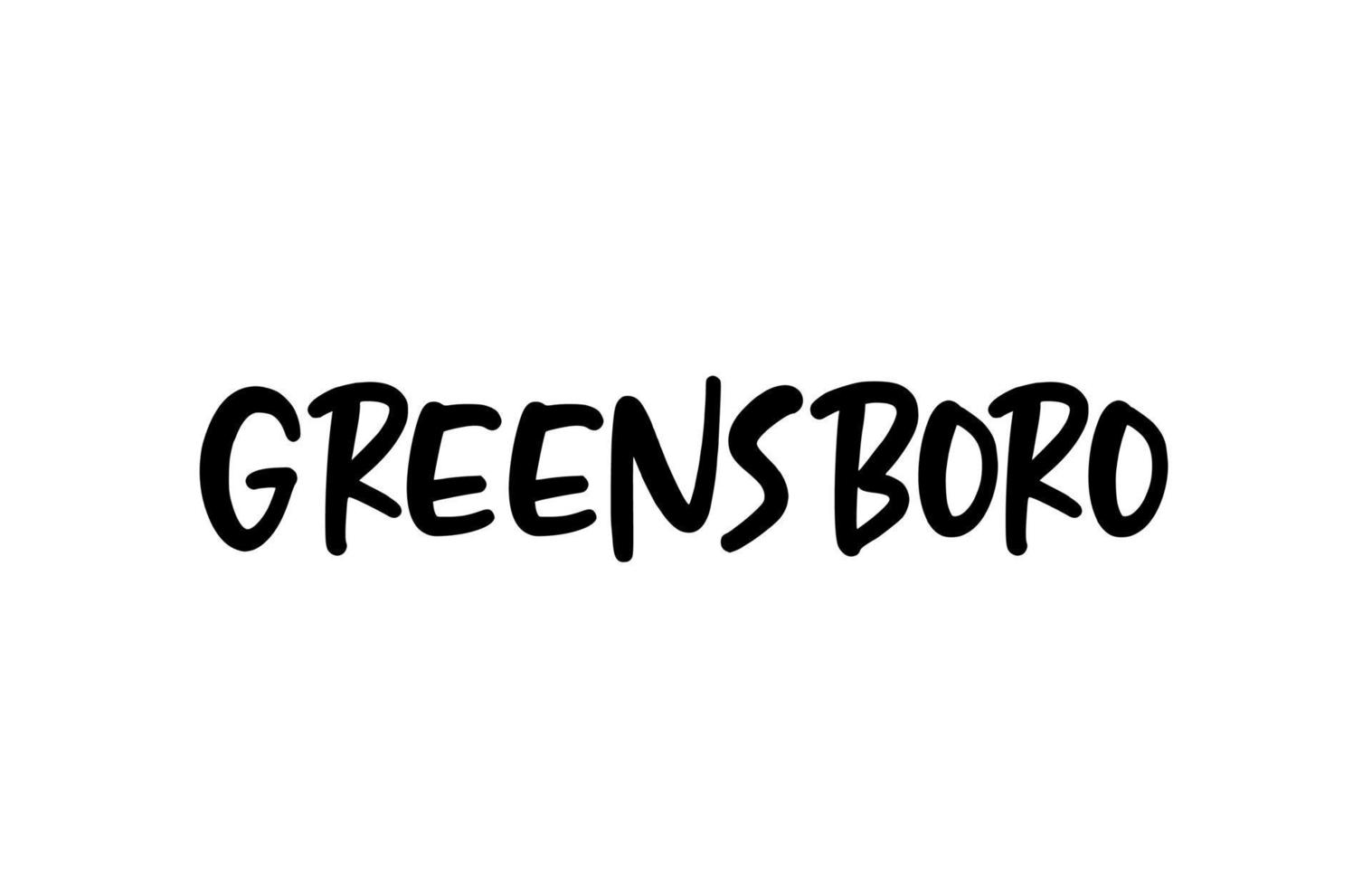 Greensboro city handwritten typography word text hand lettering. Modern calligraphy text. Black color vector