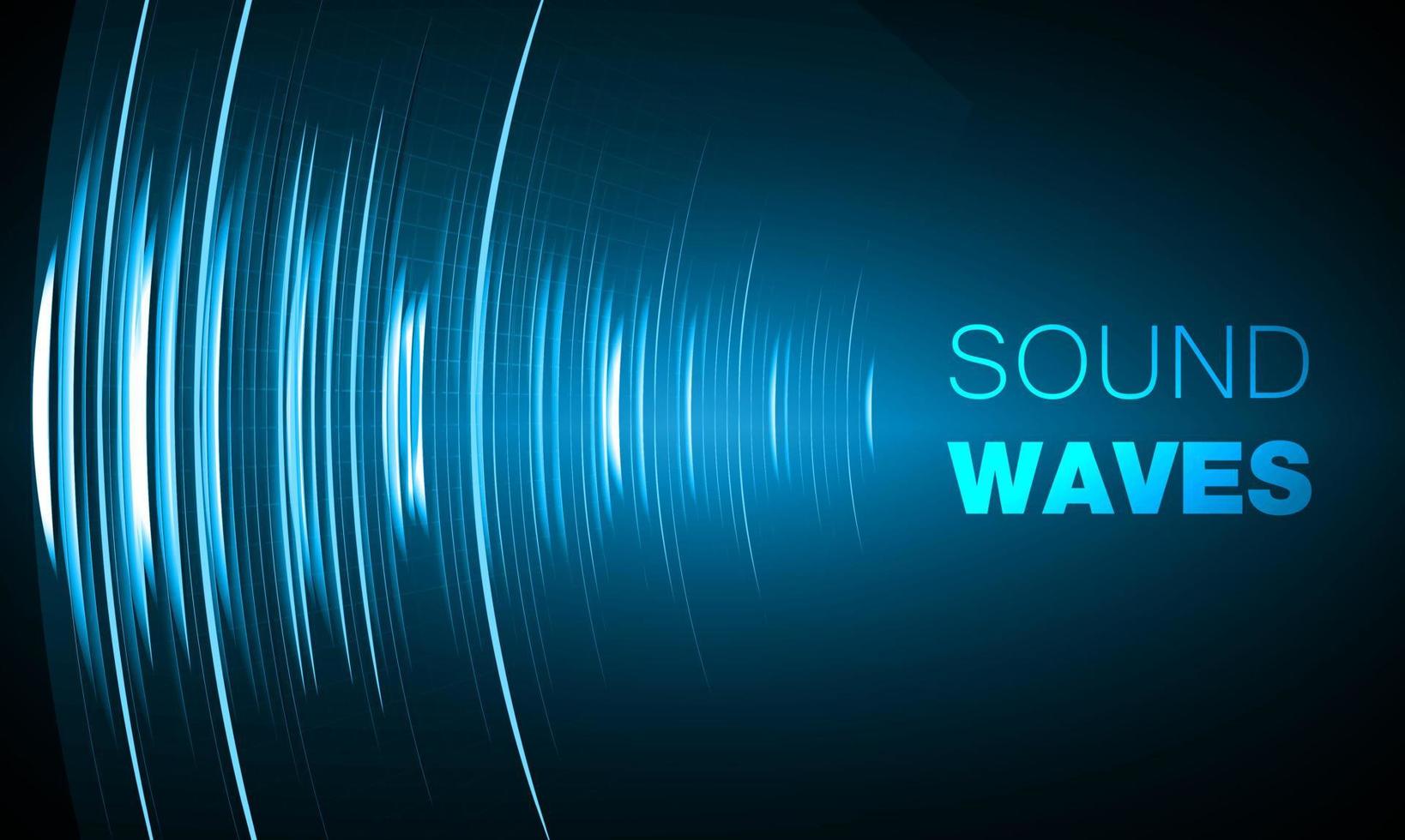 Sound waves oscillating dark light vector