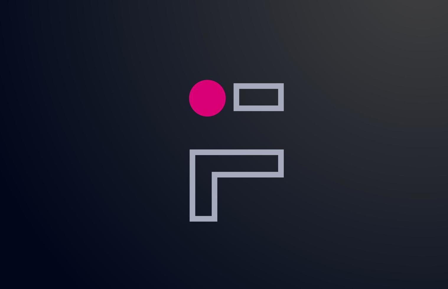 Diseño de logotipo de letra del alfabeto de línea rosa azul f con icono de círculo para empresa y negocio vector
