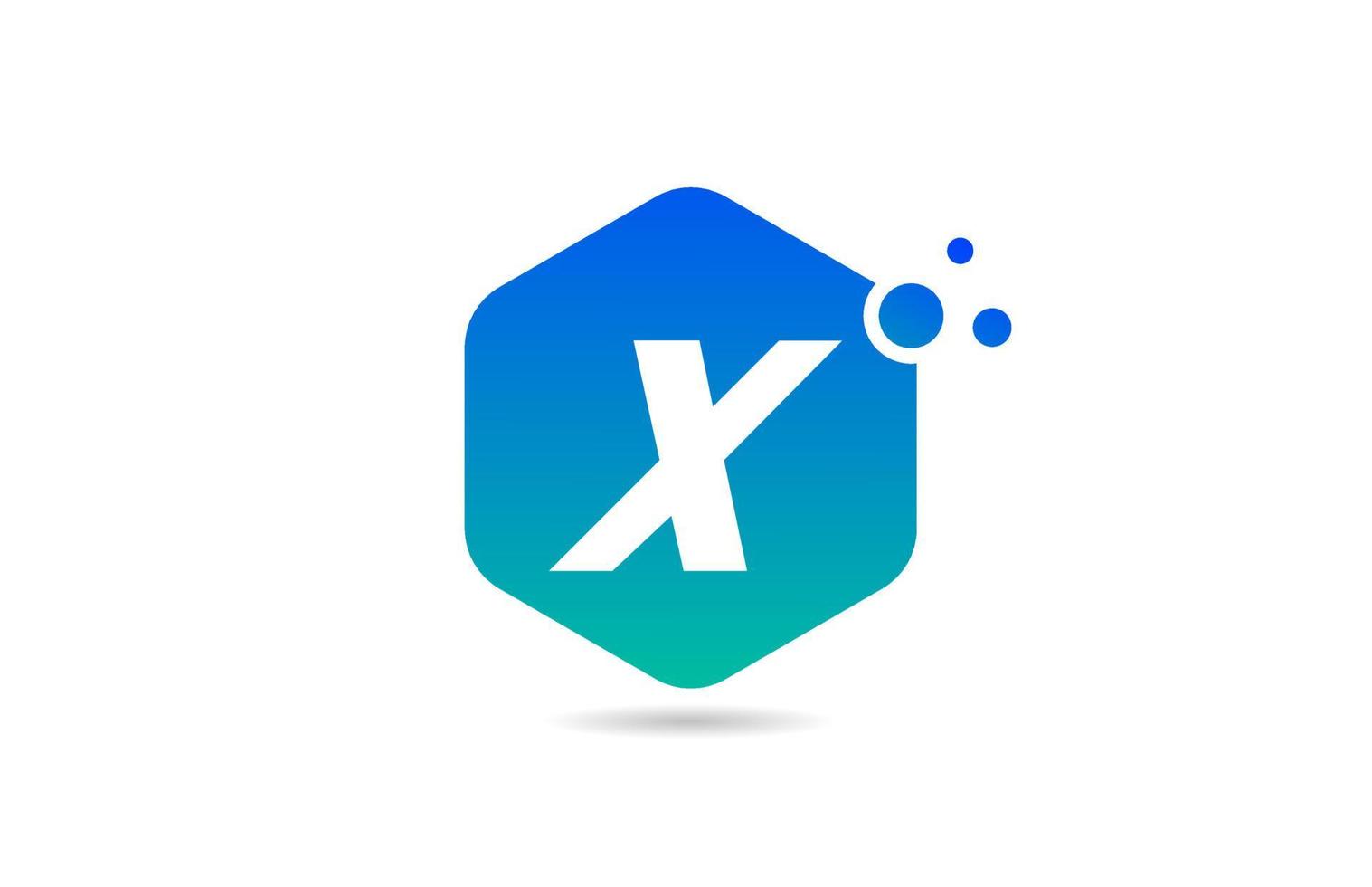 green blue X alphabet letter logo icon design with rhombus for company and business vector