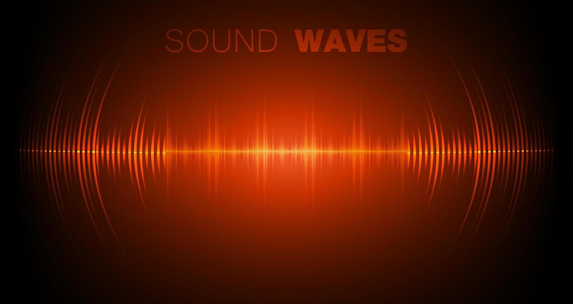 ondas de sonido oscilando luz oscura vector