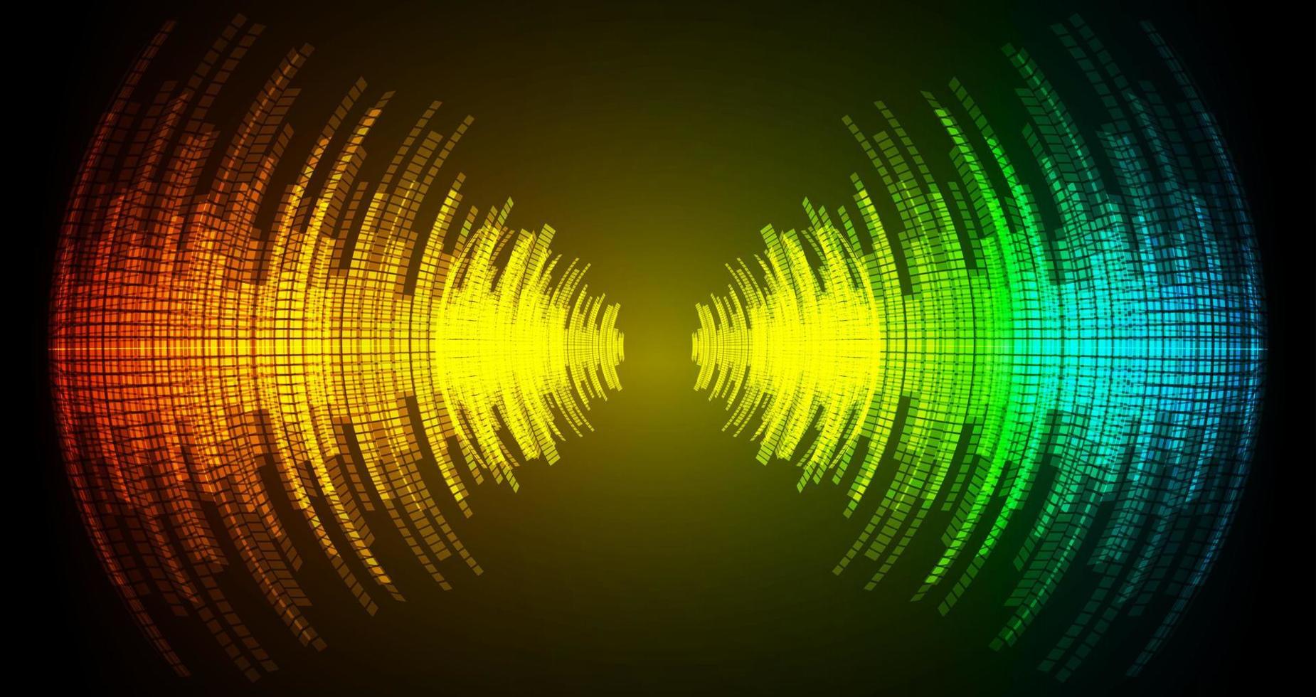 Sound waves oscillating dark light vector