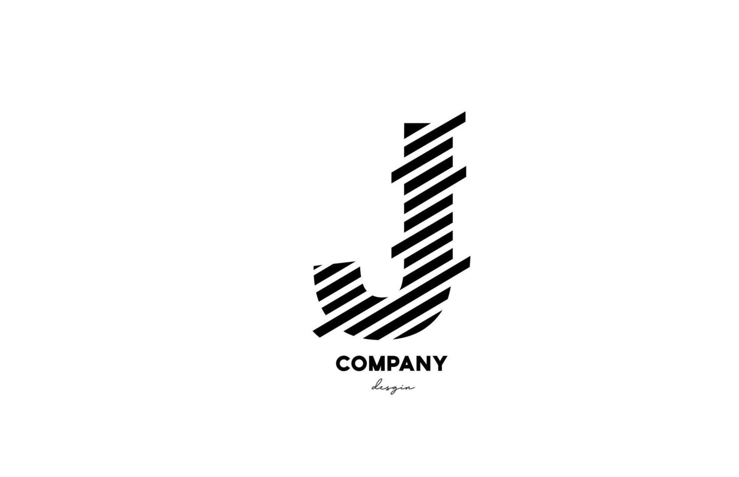 black and white J alphabet letter logo design icon for company and business vector