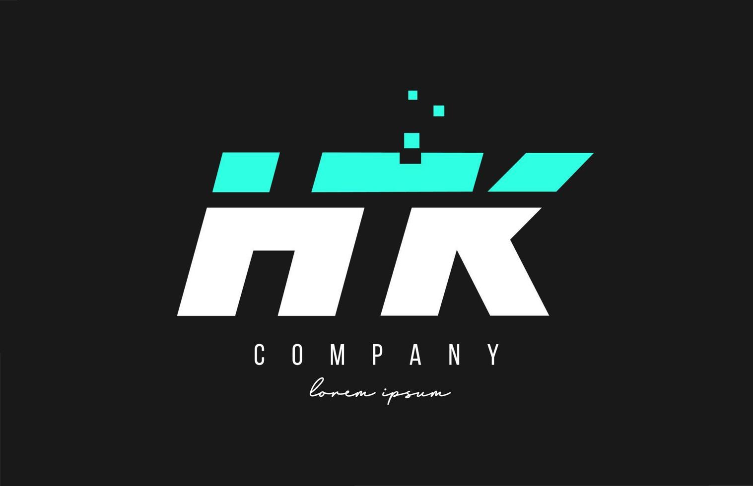 Combinación de logotipo de letra del alfabeto hk hk en color azul y blanco. diseño de icono creativo para negocios y empresa. vector