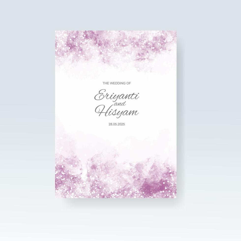 Watercolor wedding invitation card. Beautiful wedding card watercolor with splash. vector