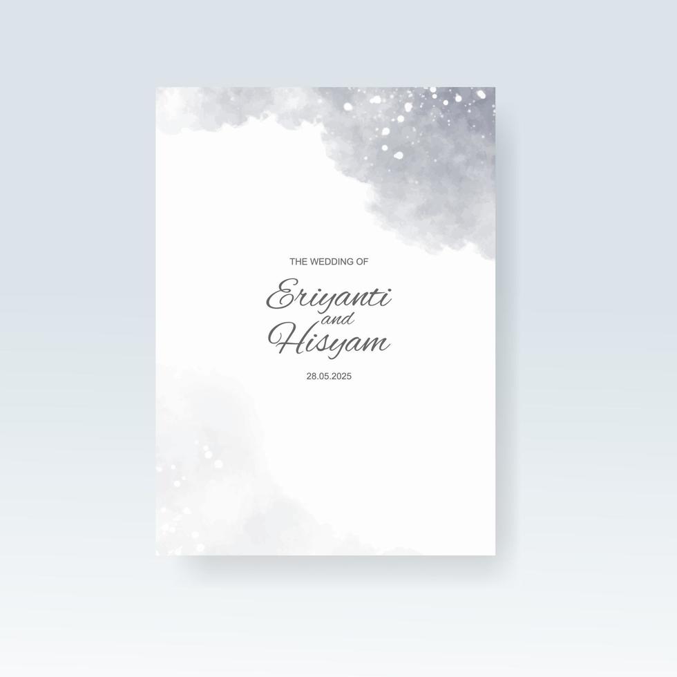 Watercolor wedding invitation card. Beautiful wedding card watercolor with splash. vector