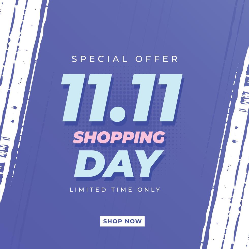 11 11 singles shopping day banner template. Cellebrations of online shopping vector