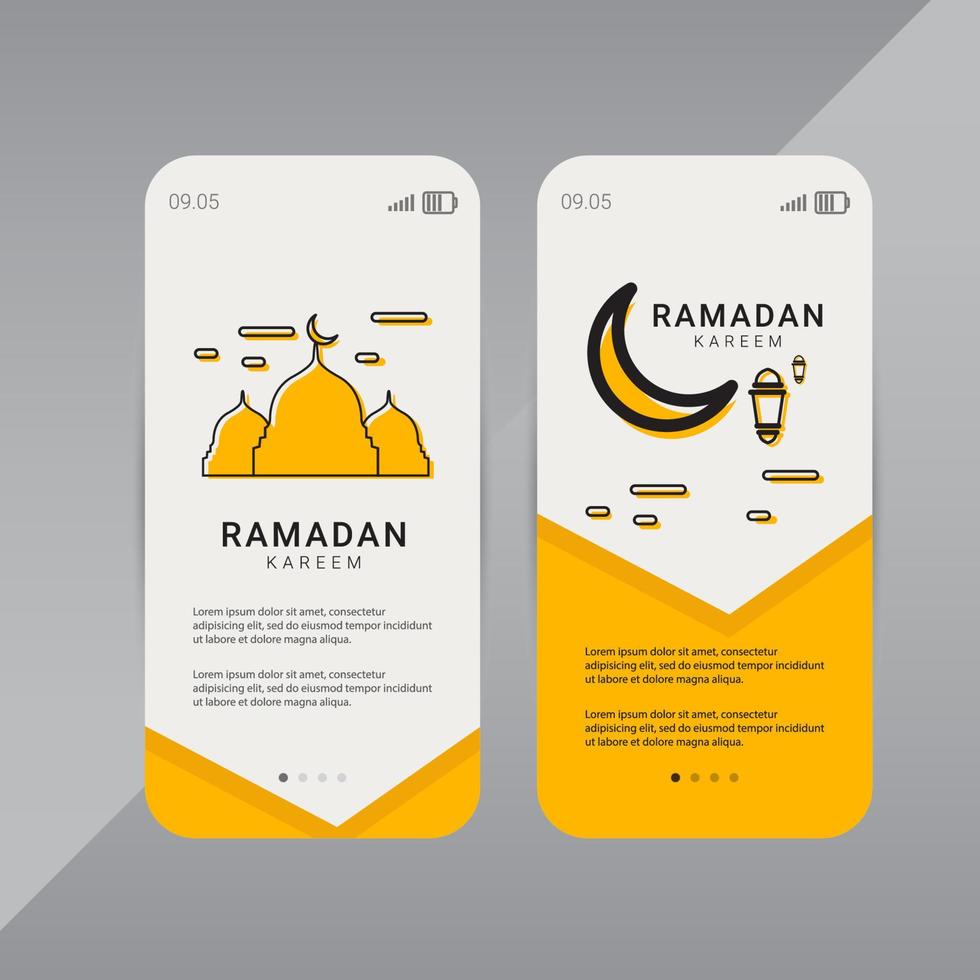 Ramadan banner design template. Golden islamic ornament vector