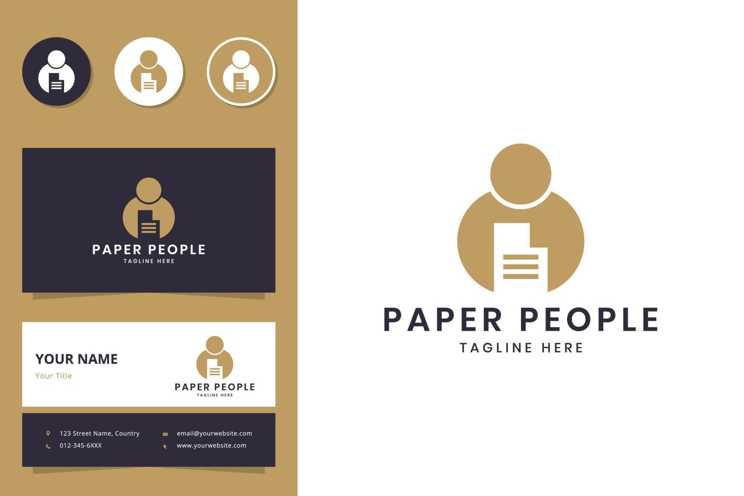 paper people negative space logo design vector