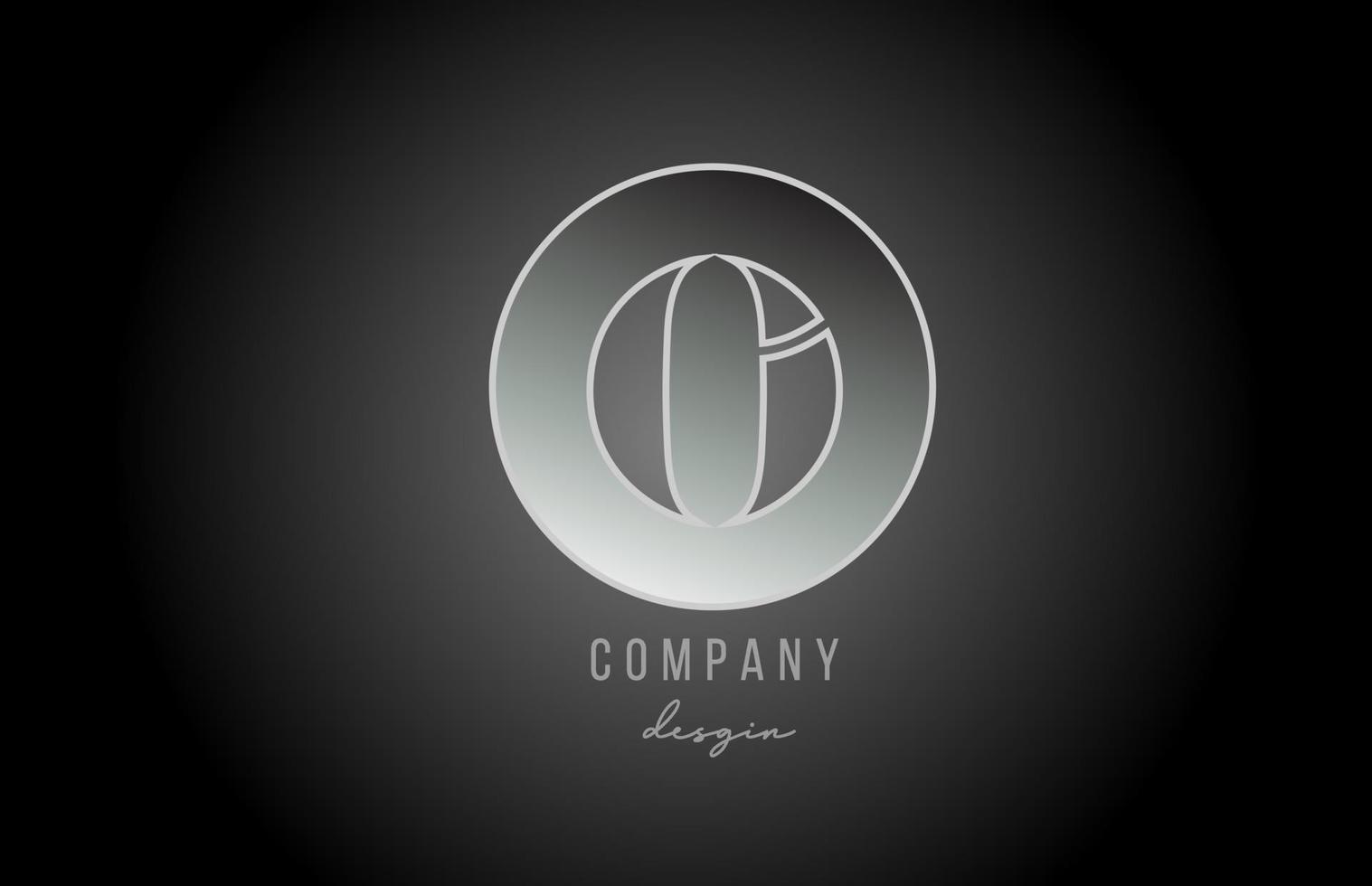 Metal gris plata o diseño de icono de logotipo de letra del alfabeto para empresa y negocio vector