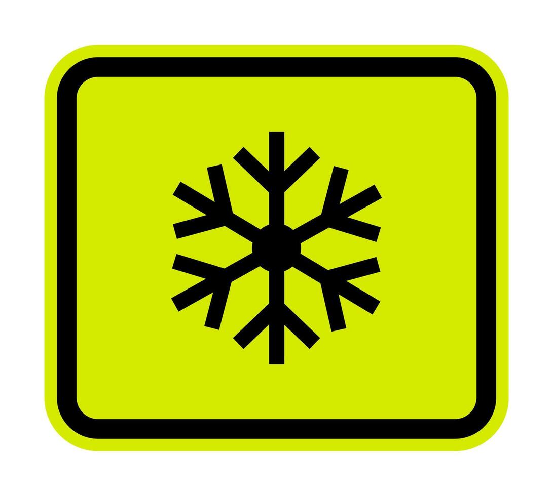 triangle warning sign with snowflake symbol Isolate On White Background,Vector Illustration EPS.10 vector