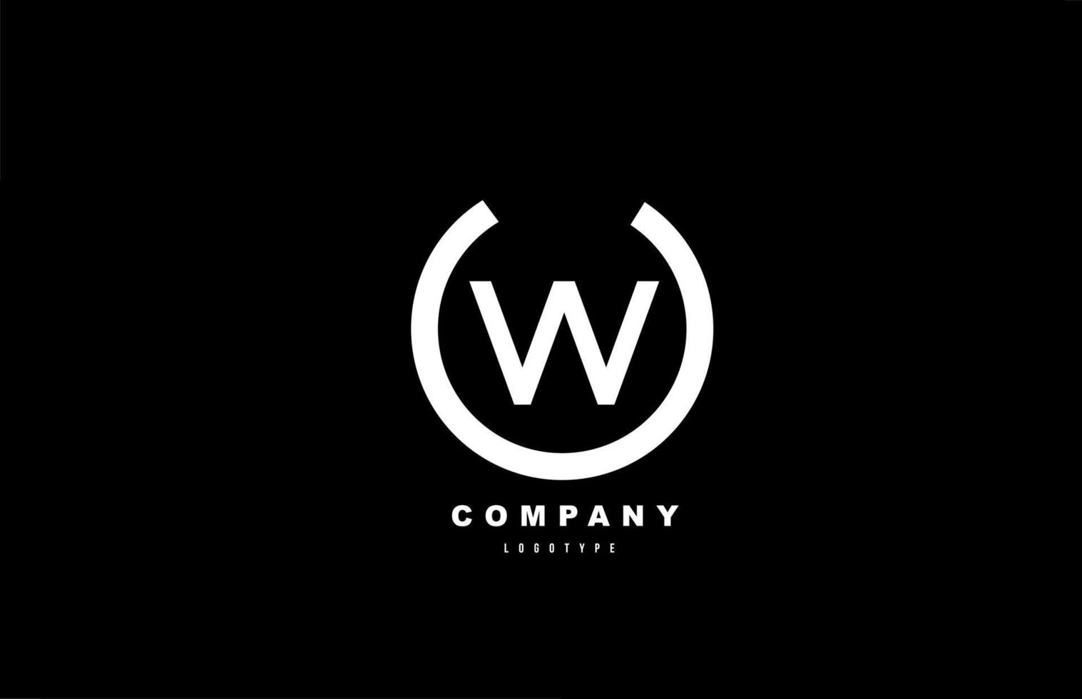 W white and black letter logo alphabet icon design for company and business vector