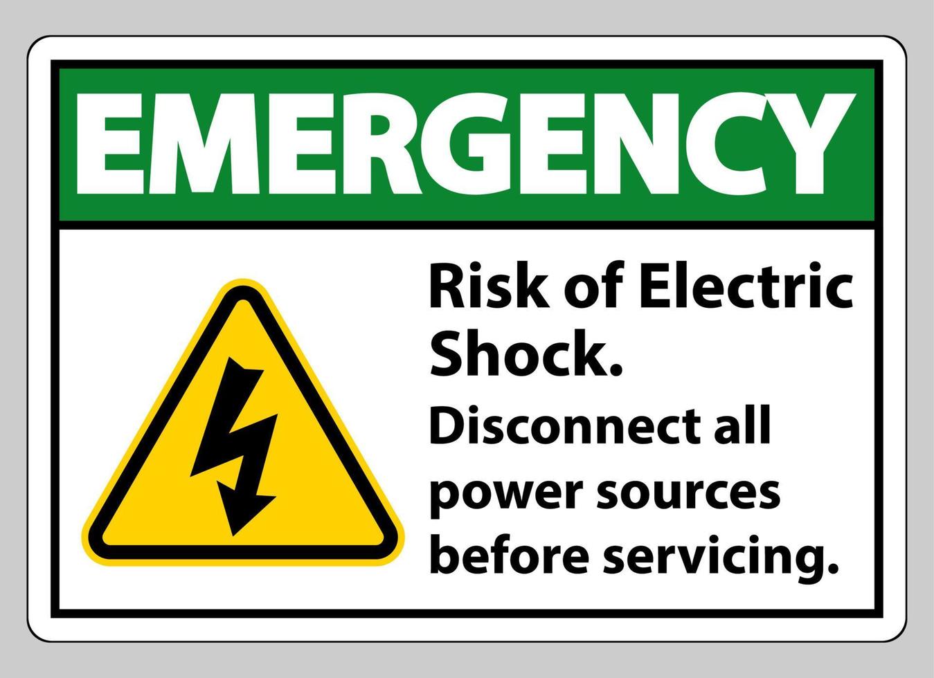 Emergency Risk of electric shock Symbol Sign Isolate on White Background vector