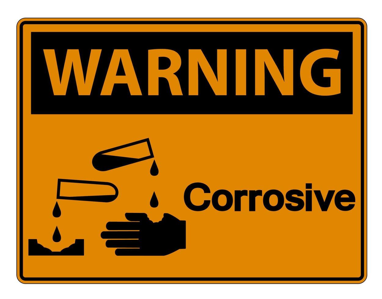 Warning Corrosive Symbol Sign on white background vector