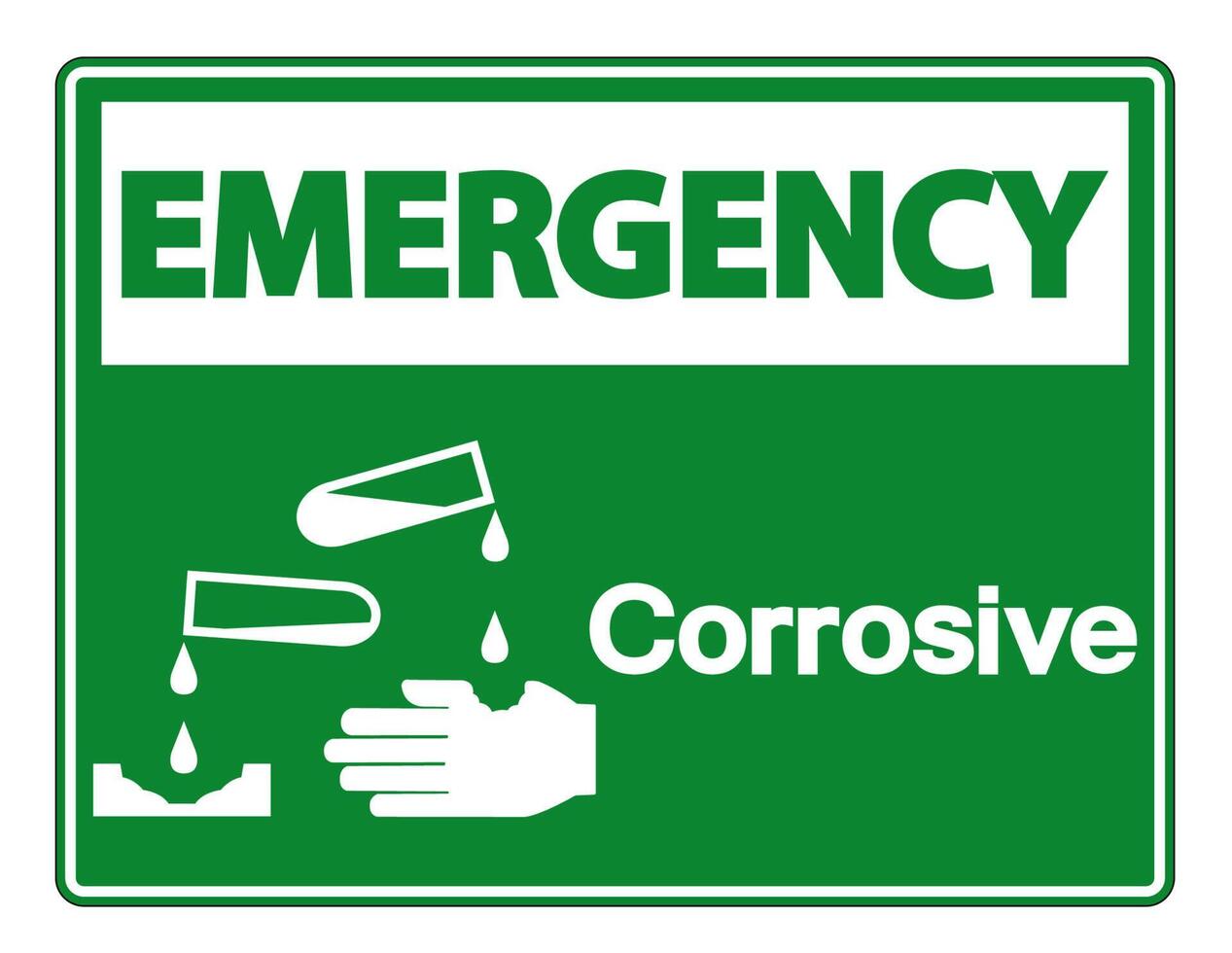 Emergency Corrosive Symbol Sign on white background vector