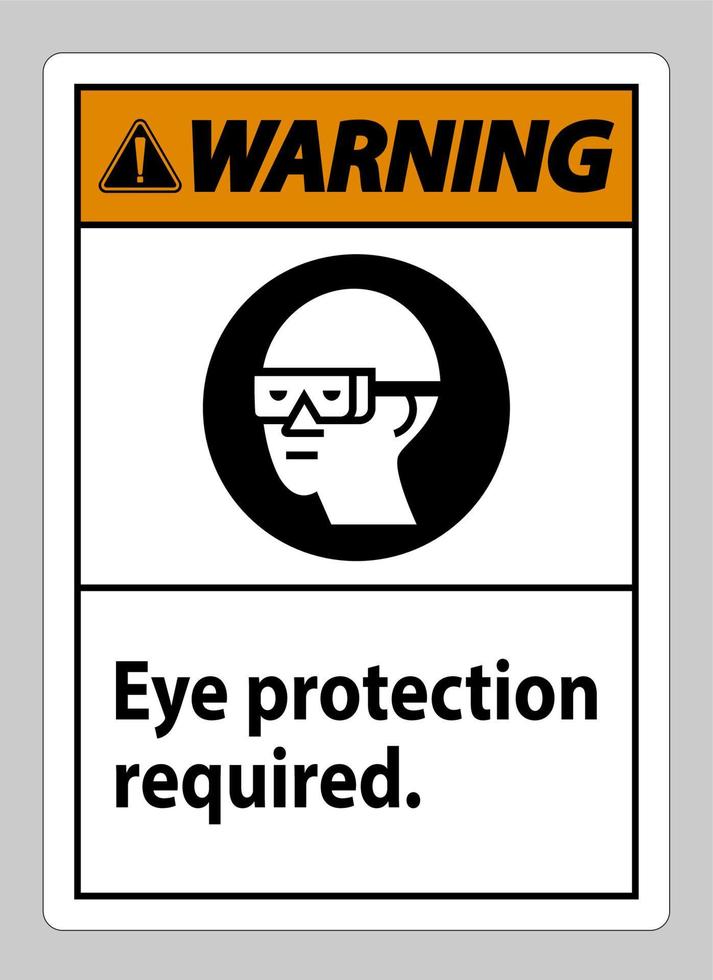 Warning Sign Eye Protection Required on white background vector