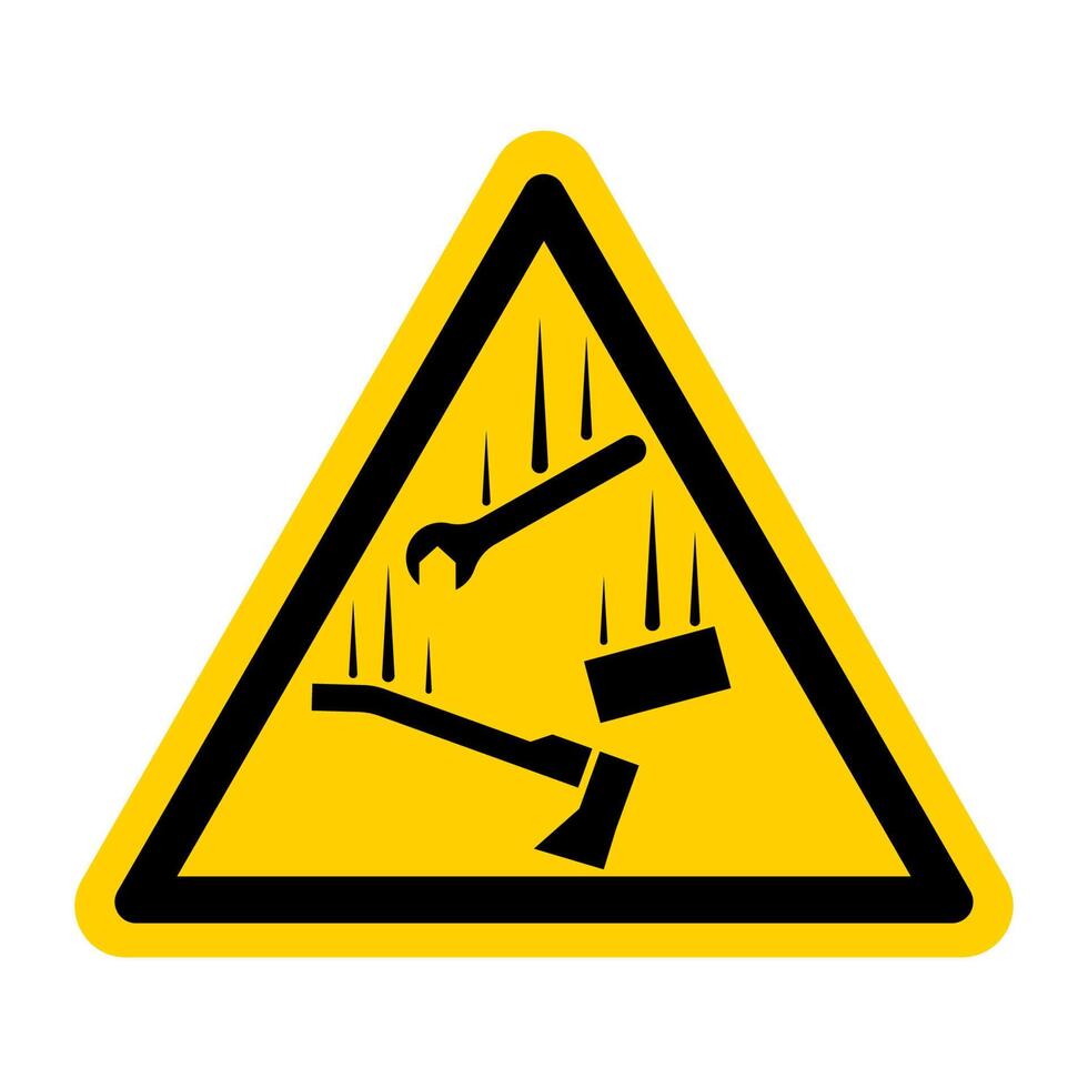 Watch for falling materials sign on white background vector