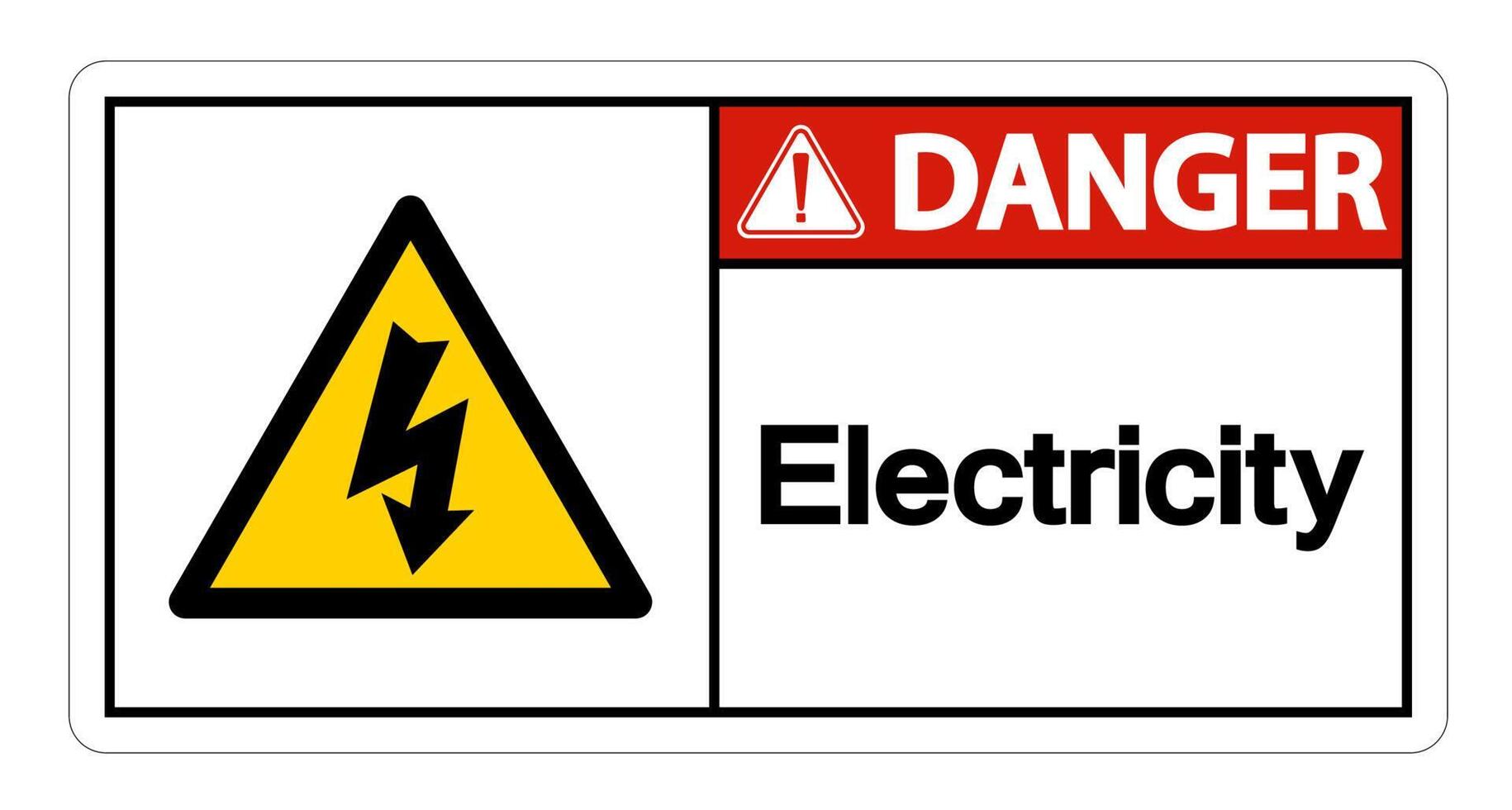Danger Electricity Symbol Sign on white background vector