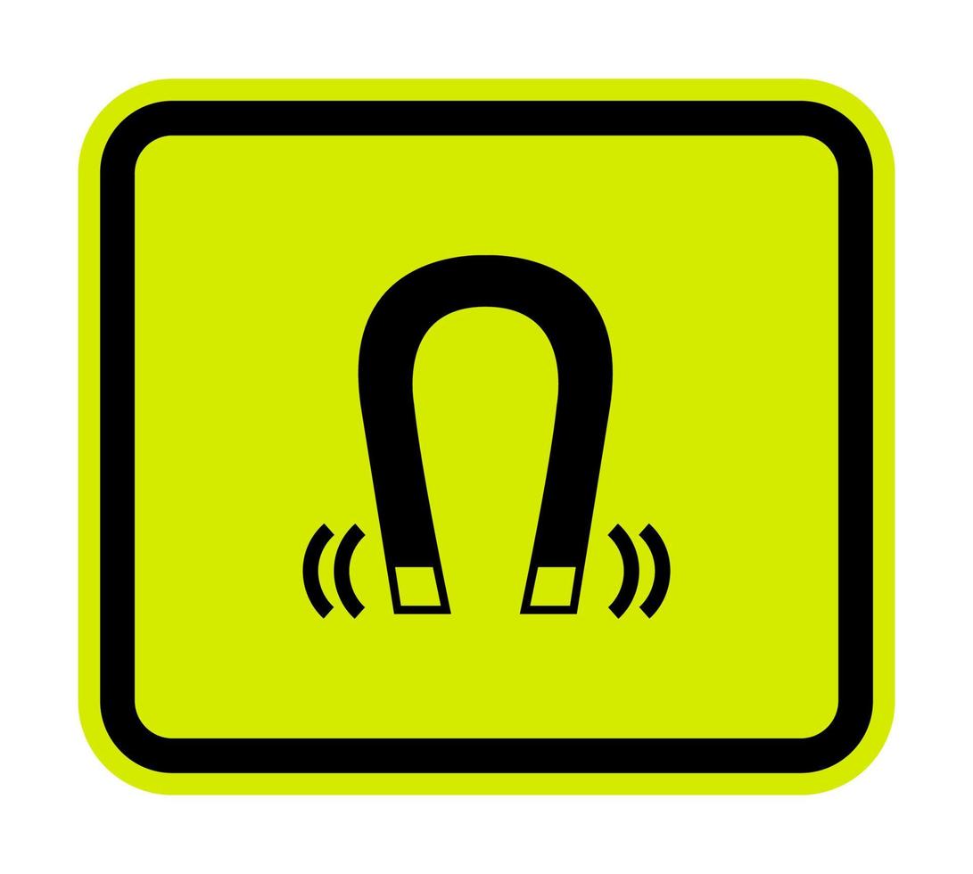 Beware Magnetic Field Symbol Sign Isolate On White Background,Vector Illustration EPS.10 vector
