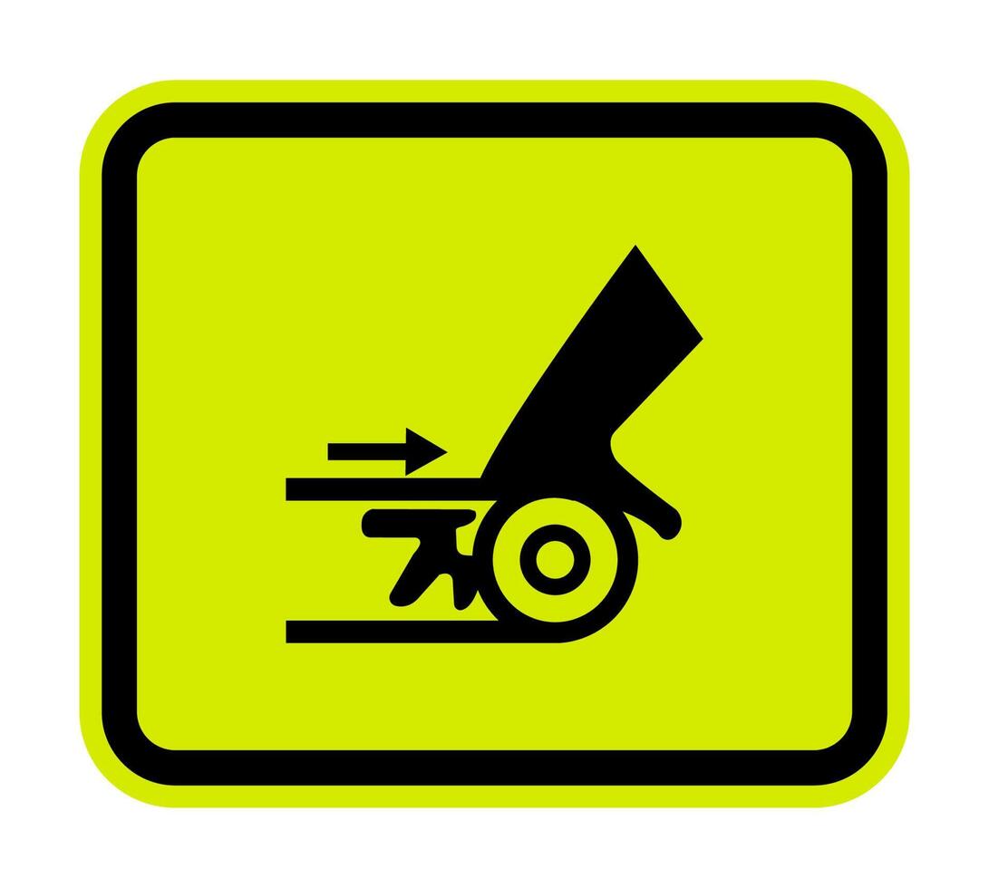 Beware Moving Machinery Symbol Sign Isolate On White Background,Vector Illustration vector