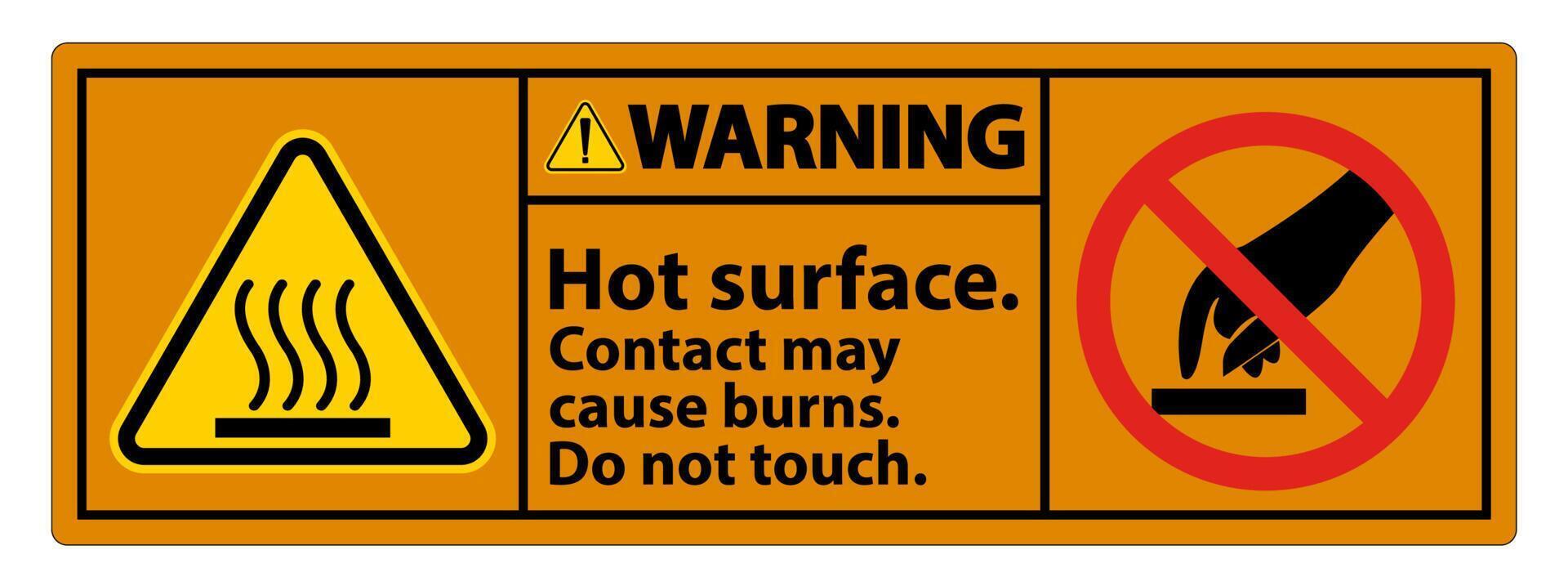 Warning Hot Surface Do Not Touch Symbol Sign Isolate on White Background,Vector Illustration vector