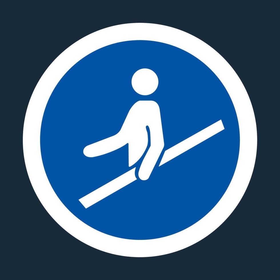 PPE Icon.Use Handrail Symbol Sign On black Background vector