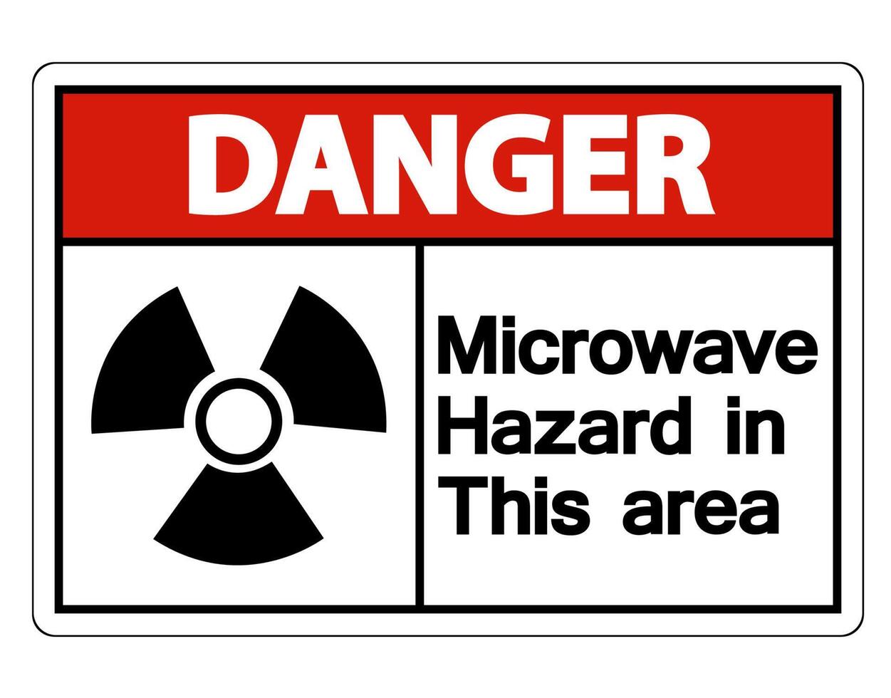 Danger Microwave Hazard Sign on white background vector