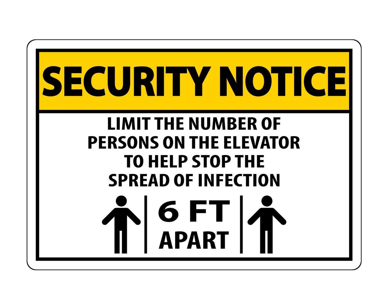 Security Notice Elevator Physical Distancing Sign Isolate On White Background,Vector Illustration EPS.10 vector